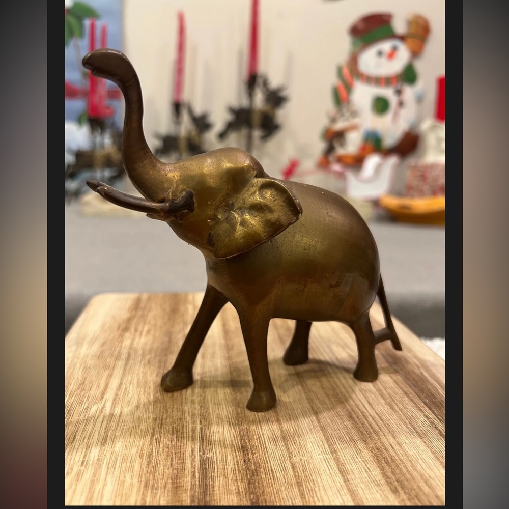 Large Brass Elephant Figurine